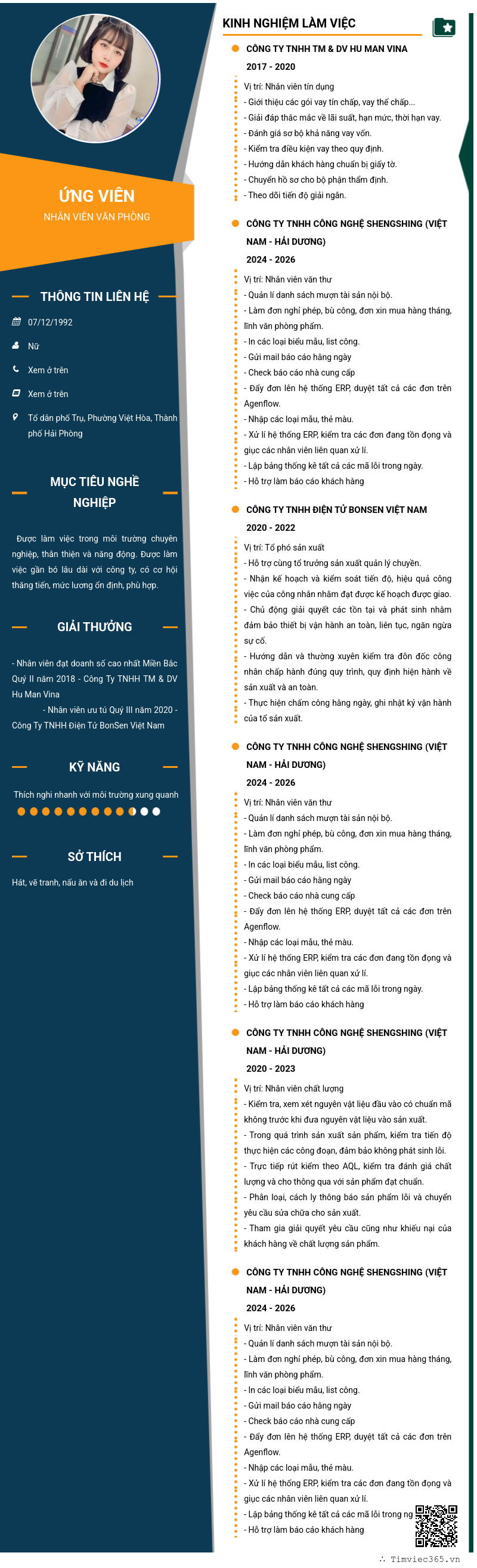 CV ứng viên