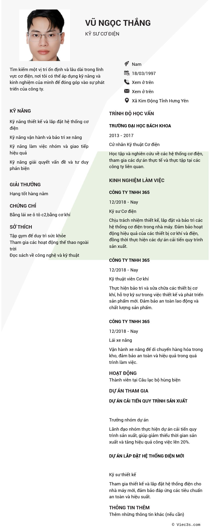 CV ứng viên