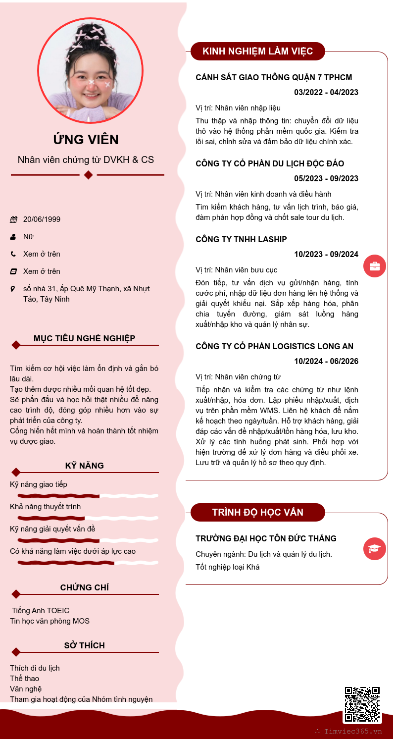 CV ứng viên