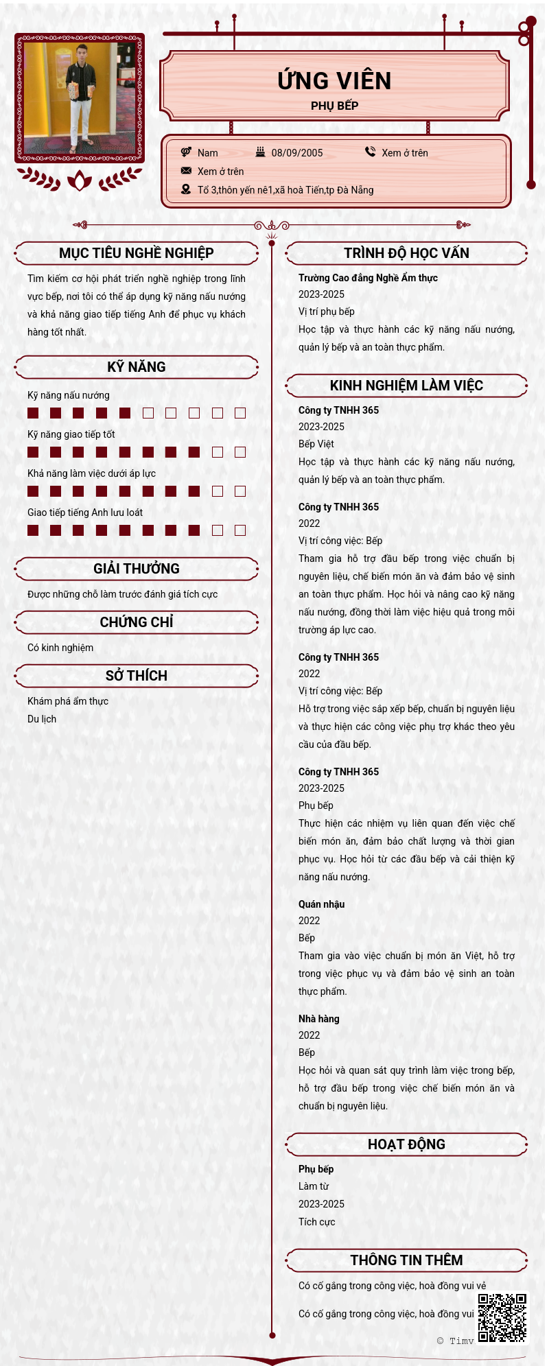 CV ứng viên