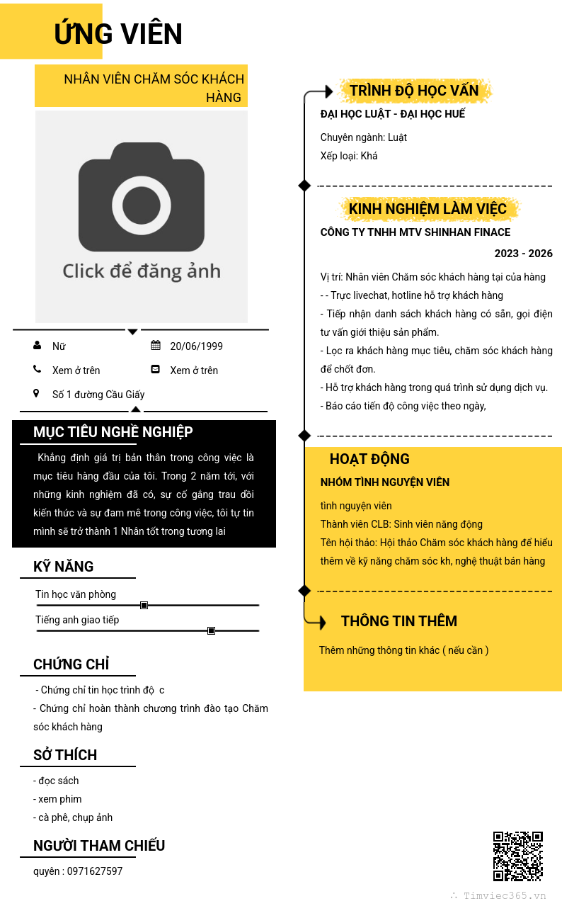 CV ứng viên