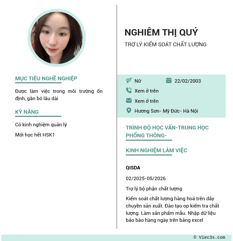 CV ứng viên