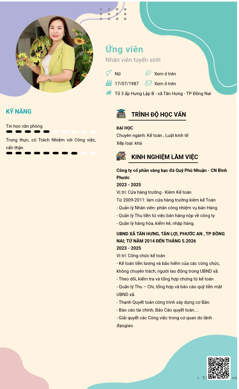 CV ứng viên