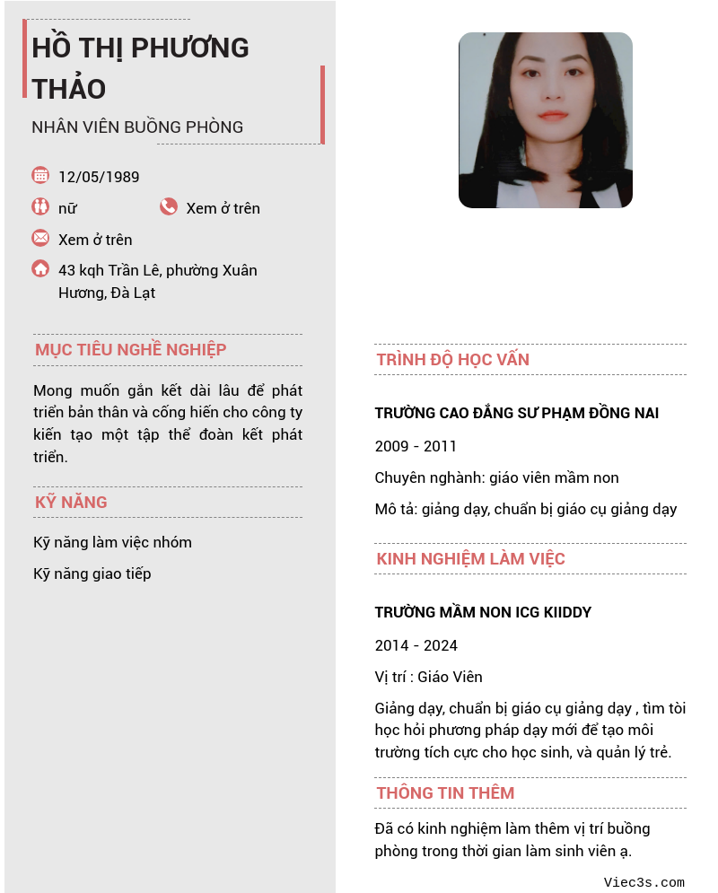CV ứng viên