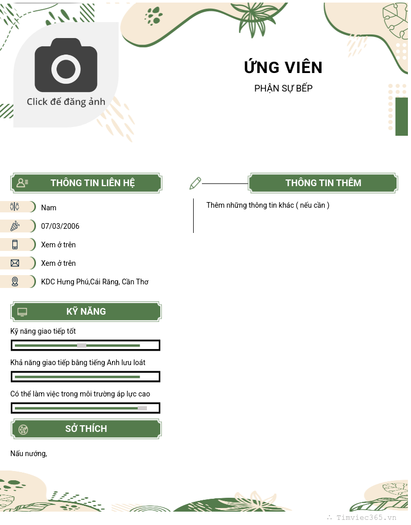 CV ứng viên