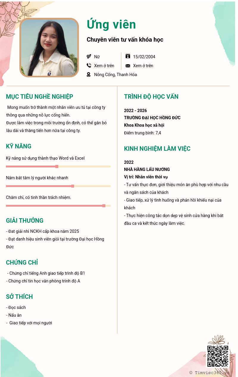 CV ứng viên