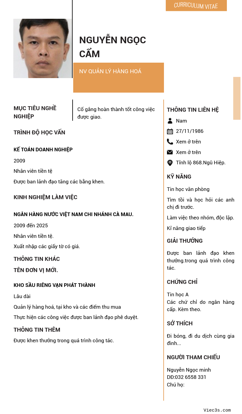 CV ứng viên