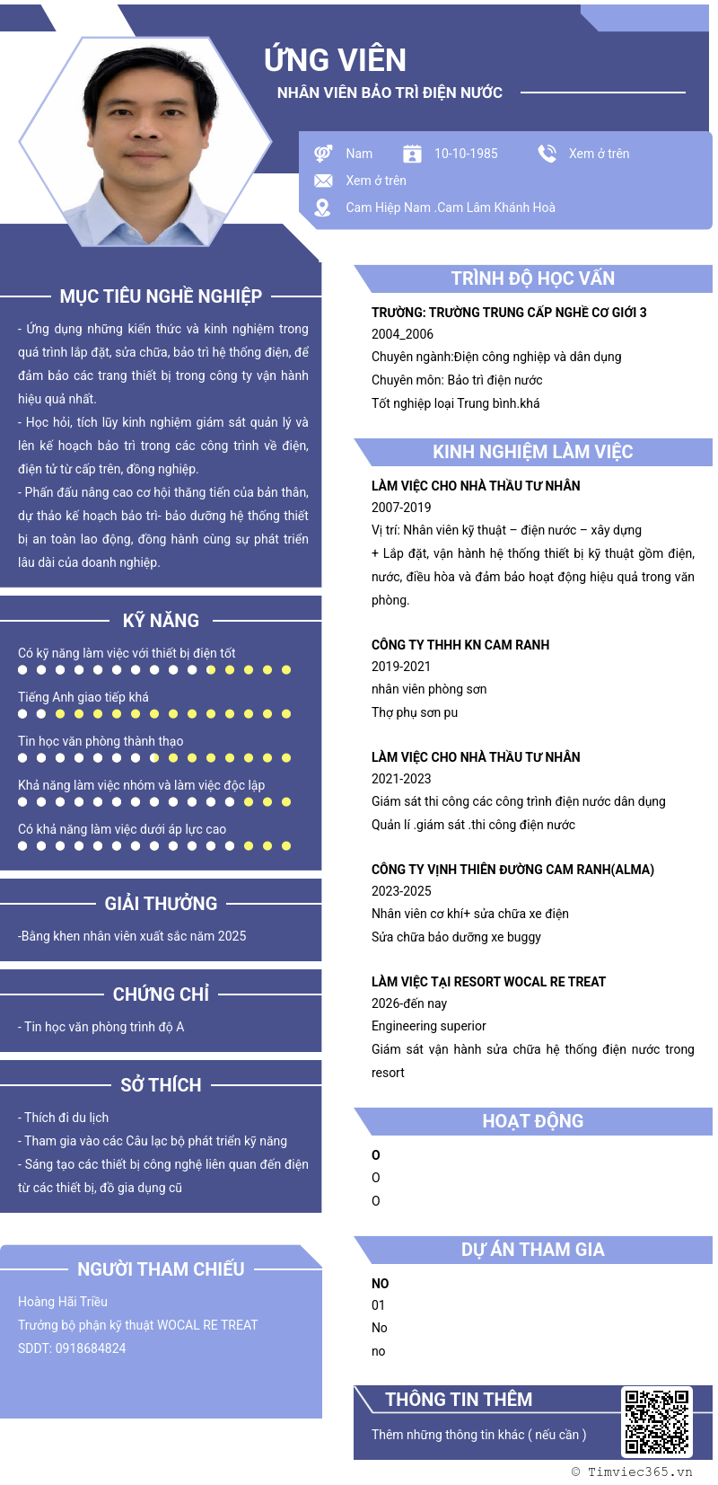 CV ứng viên