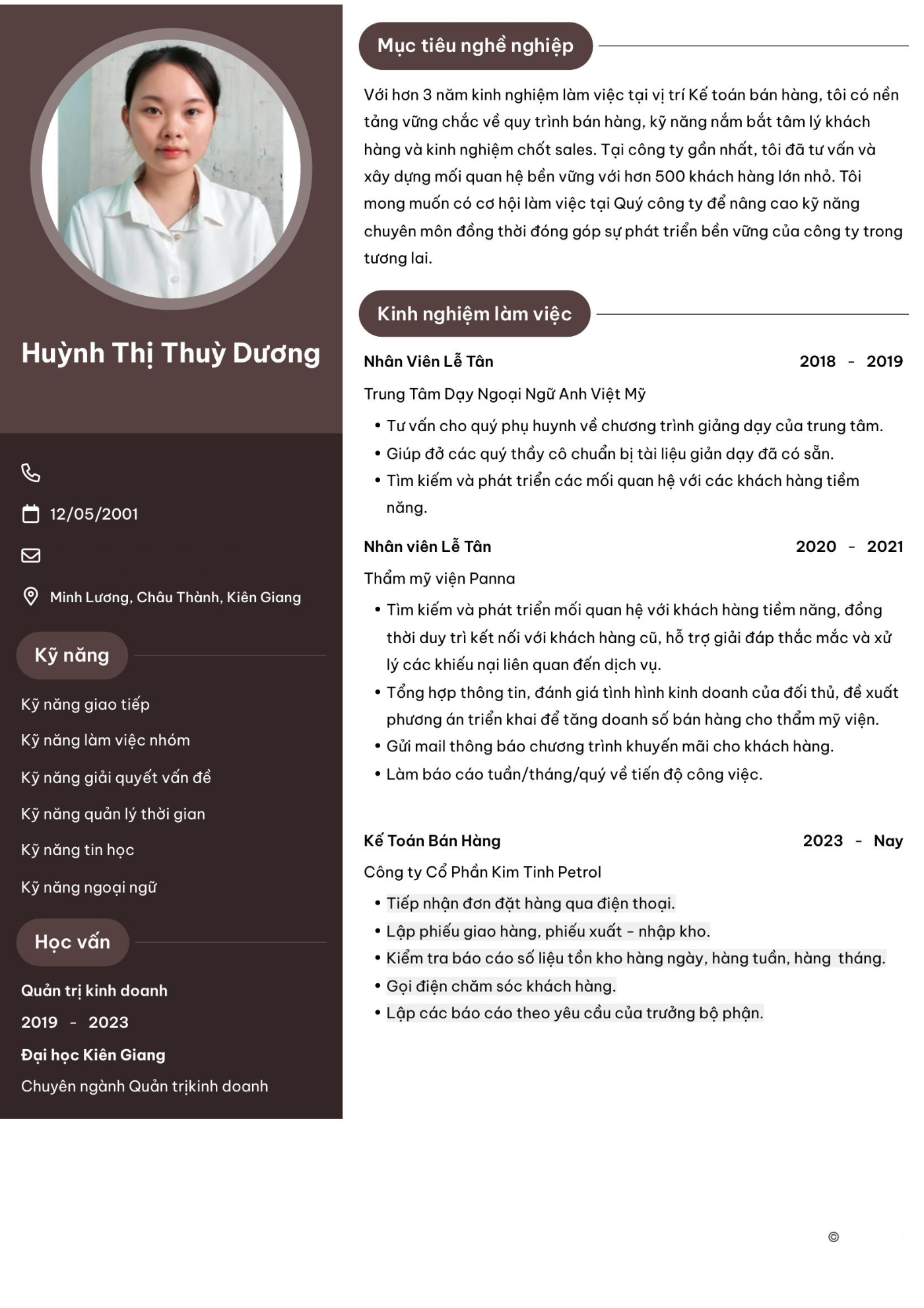 CV ứng viên