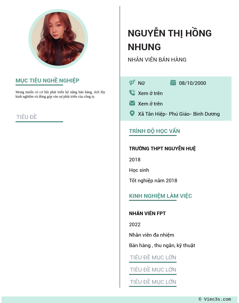 CV ứng viên