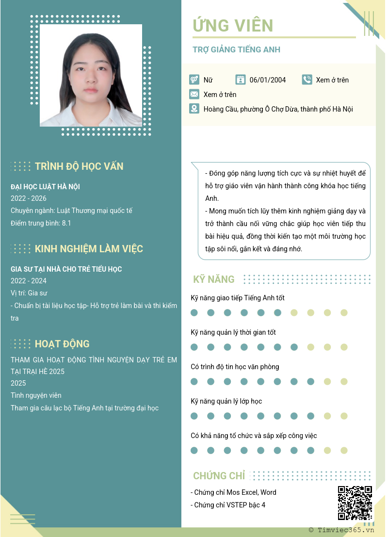 CV ứng viên