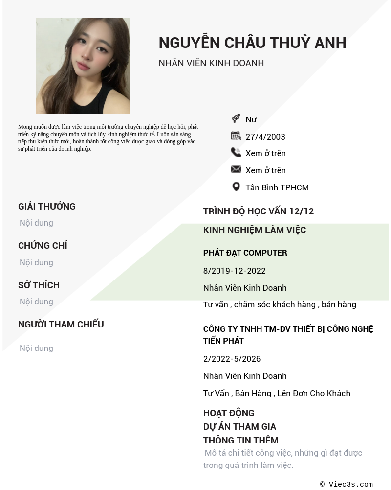 CV ứng viên
