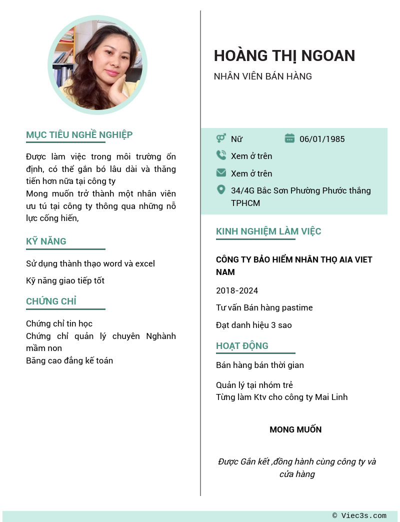CV ứng viên