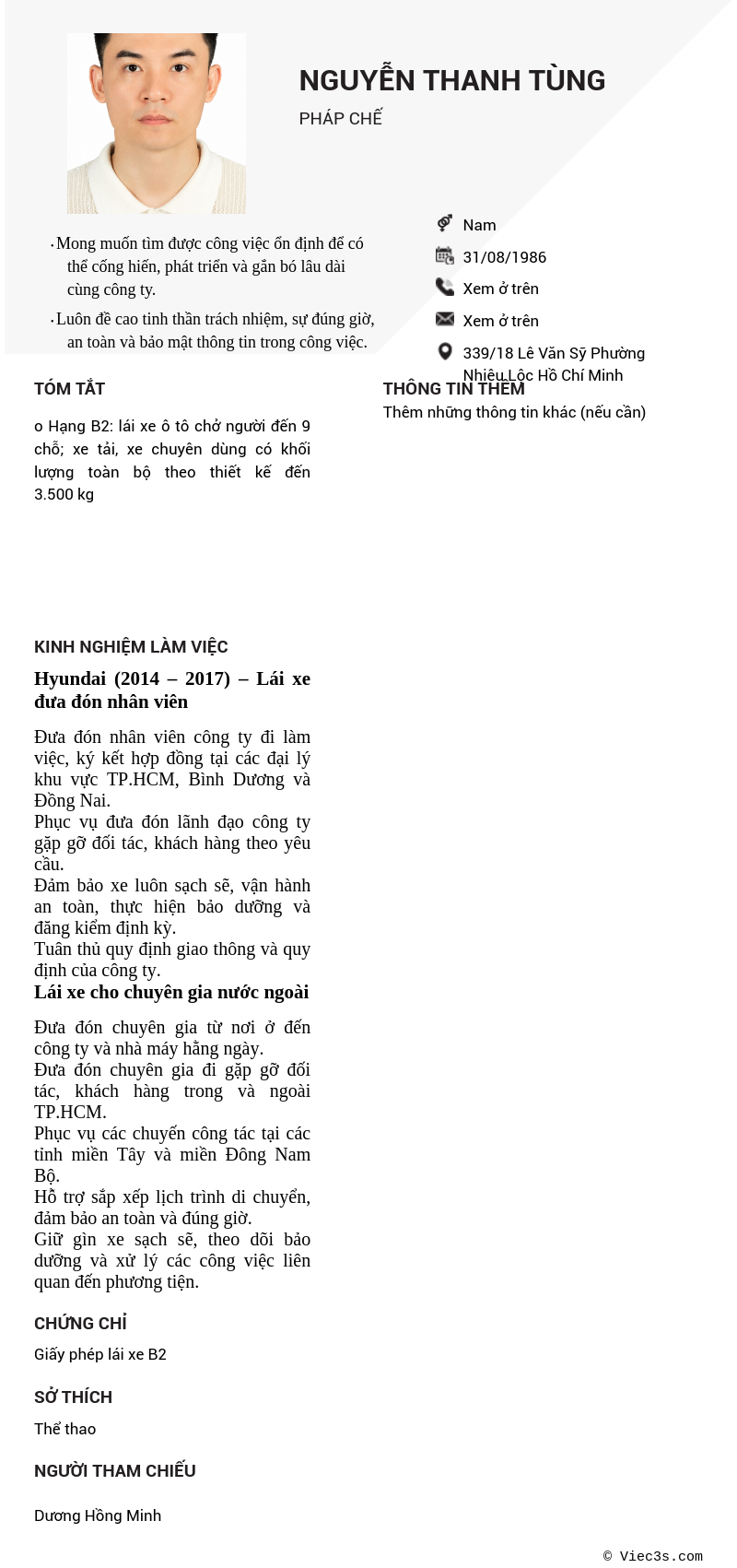 CV ứng viên