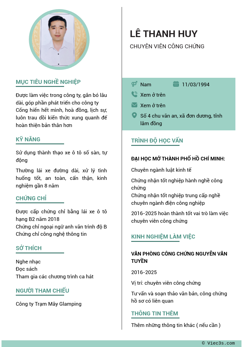 CV ứng viên