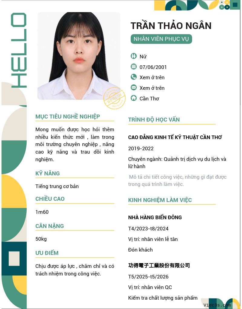 CV ứng viên