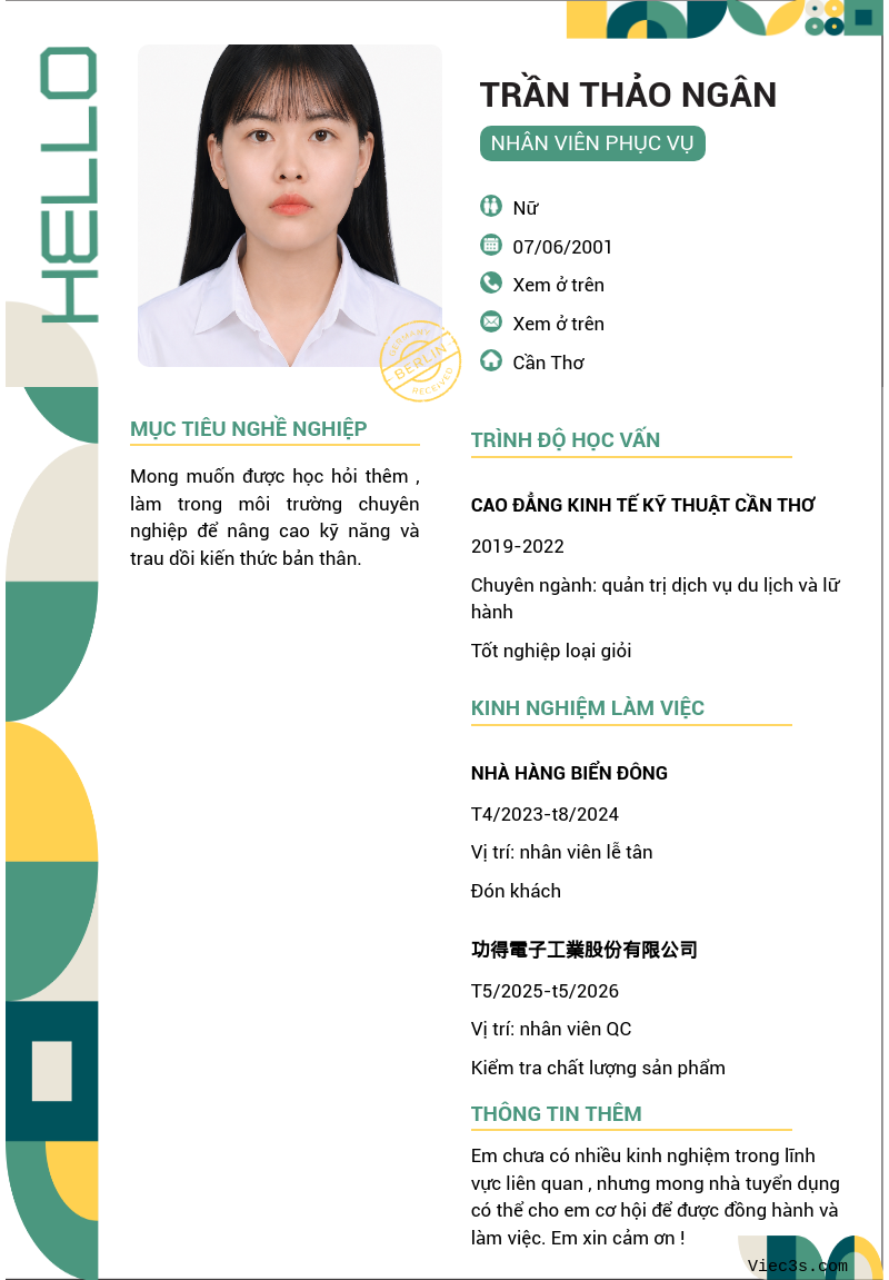 CV ứng viên