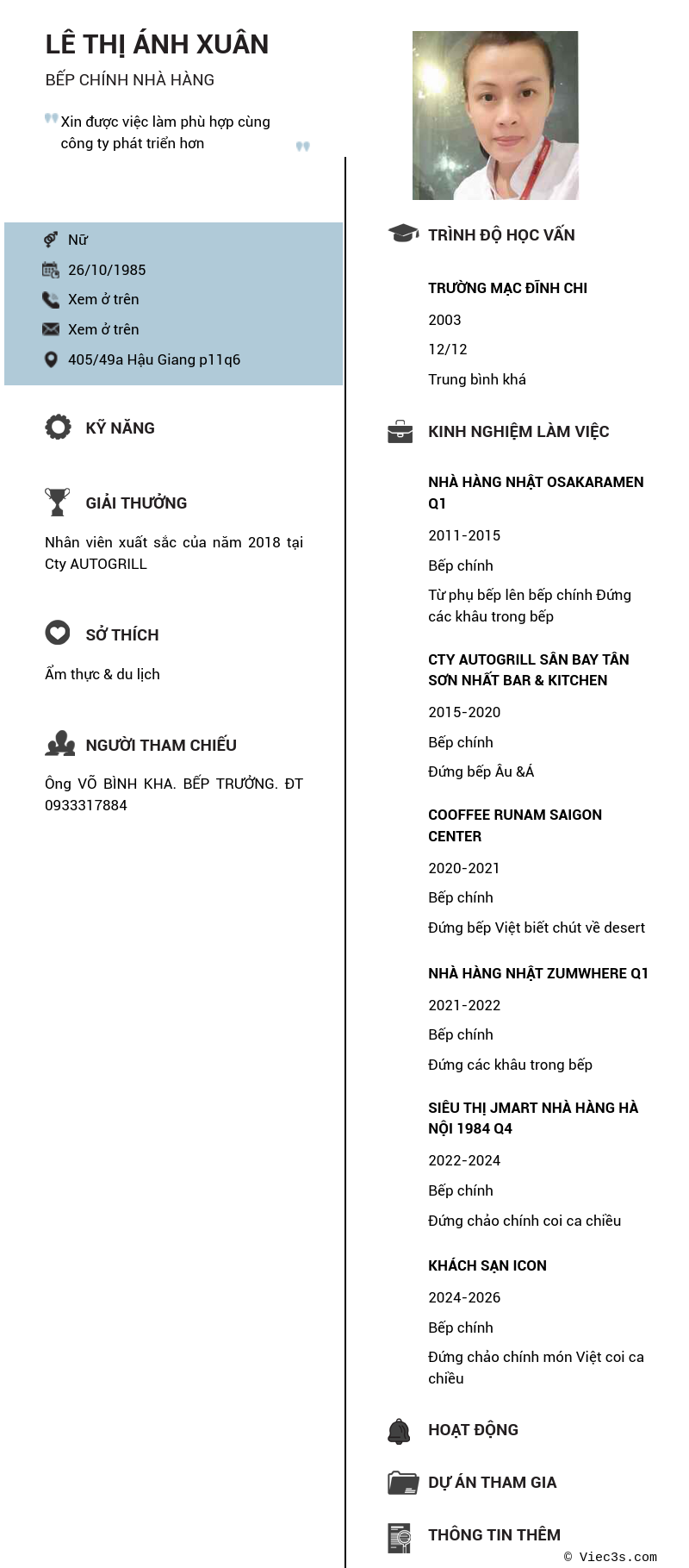 CV ứng viên