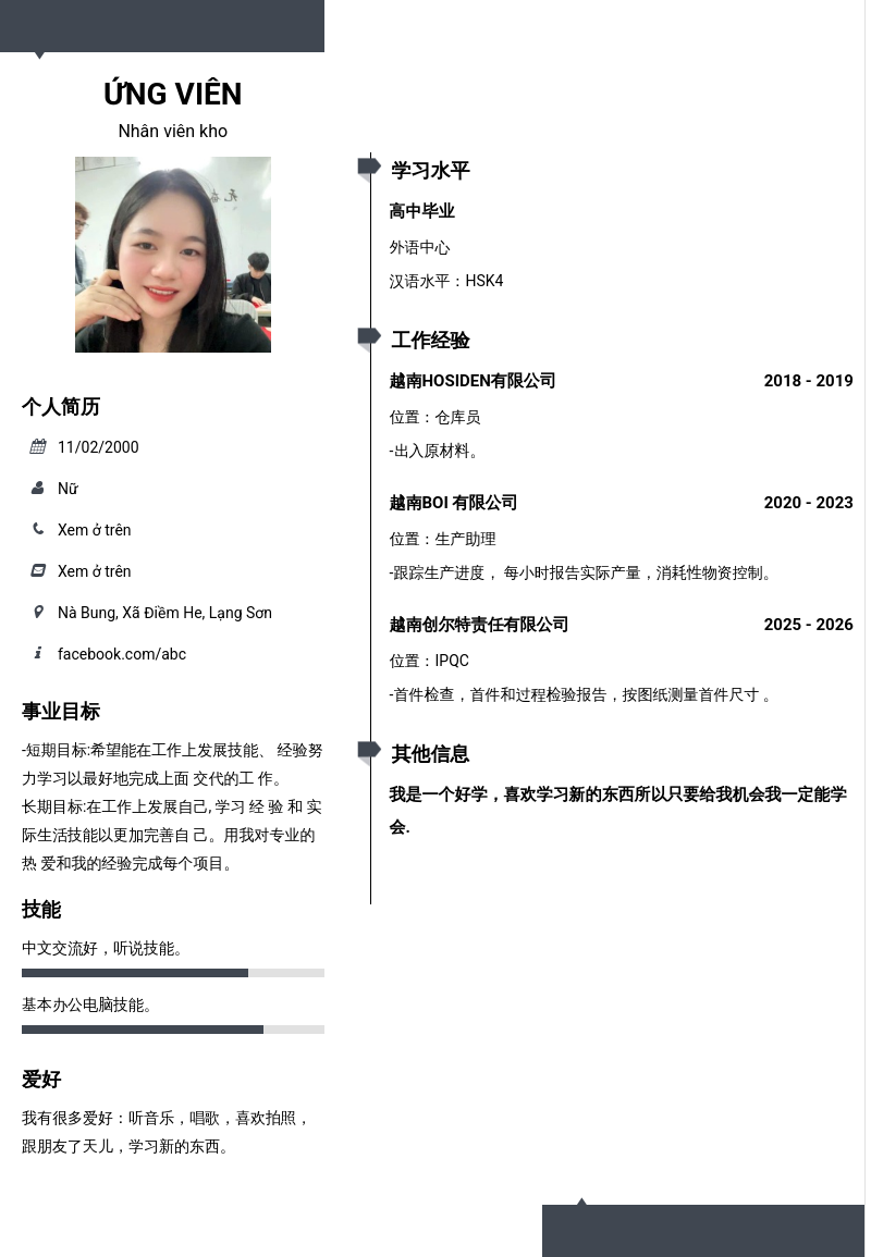 CV ứng viên