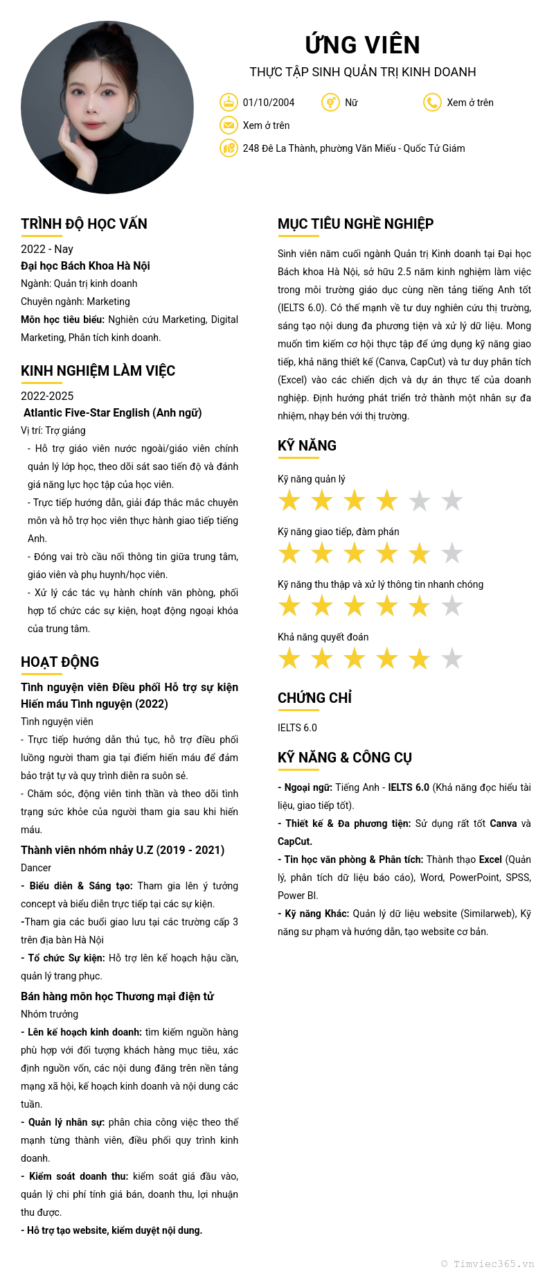 CV ứng viên
