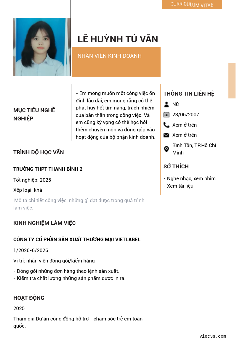 CV ứng viên