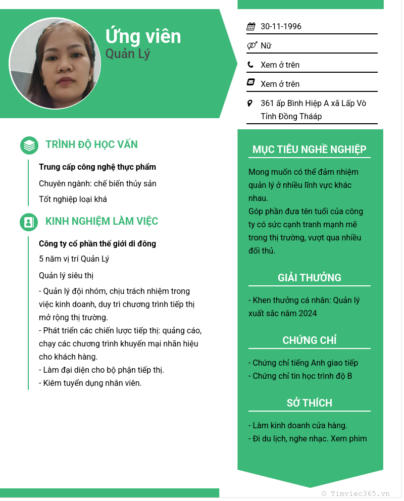CV ứng viên