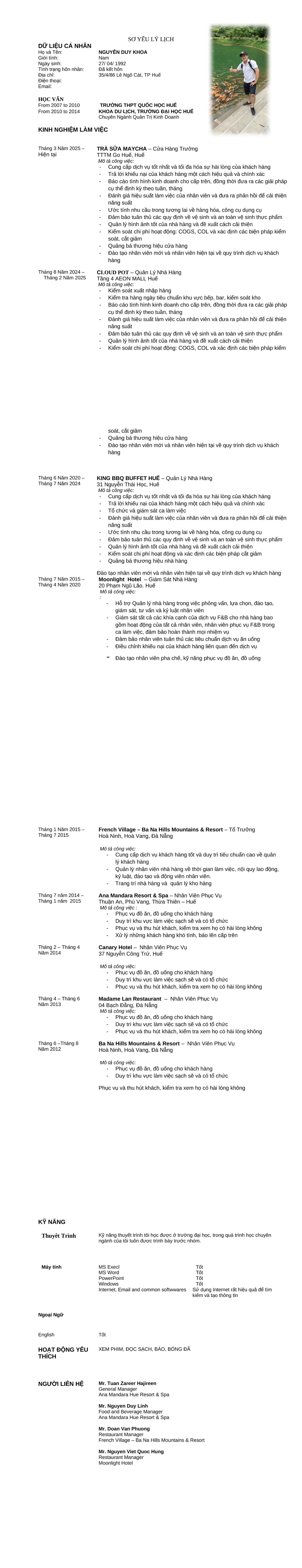 CV ứng viên