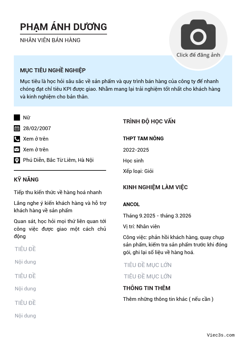 CV ứng viên