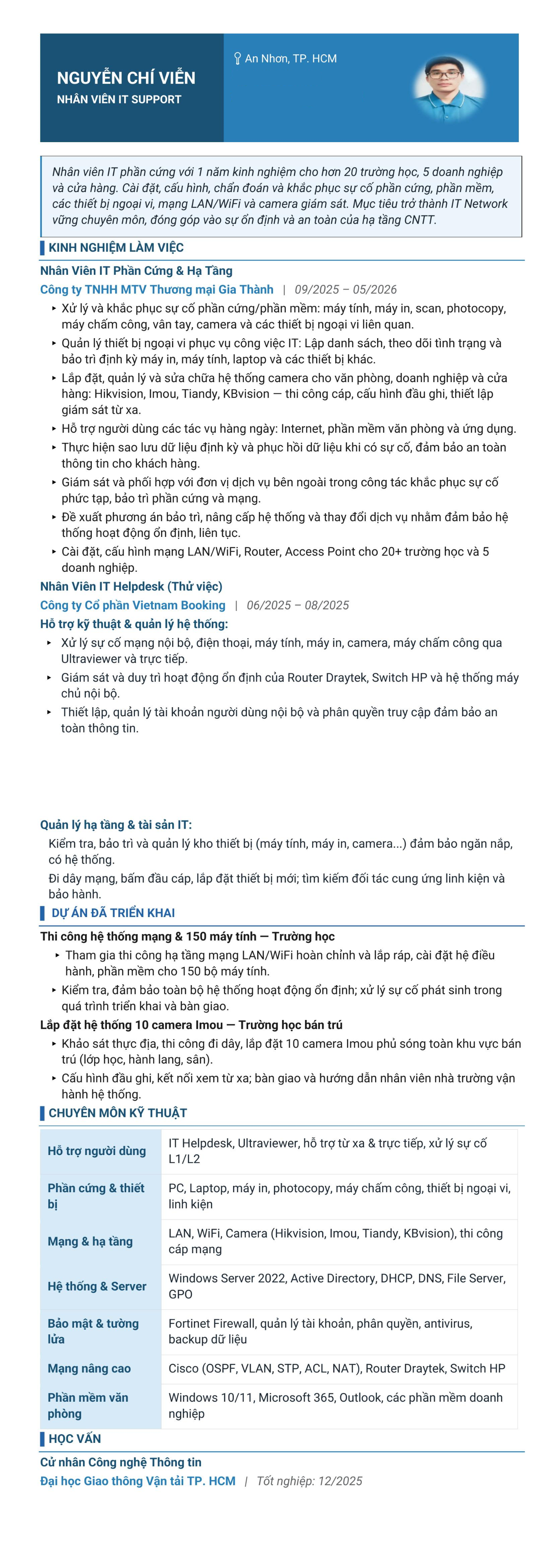 CV ứng viên