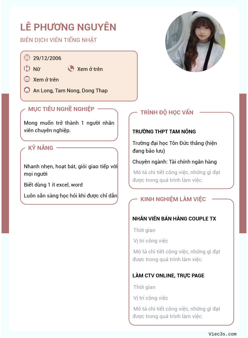 CV ứng viên