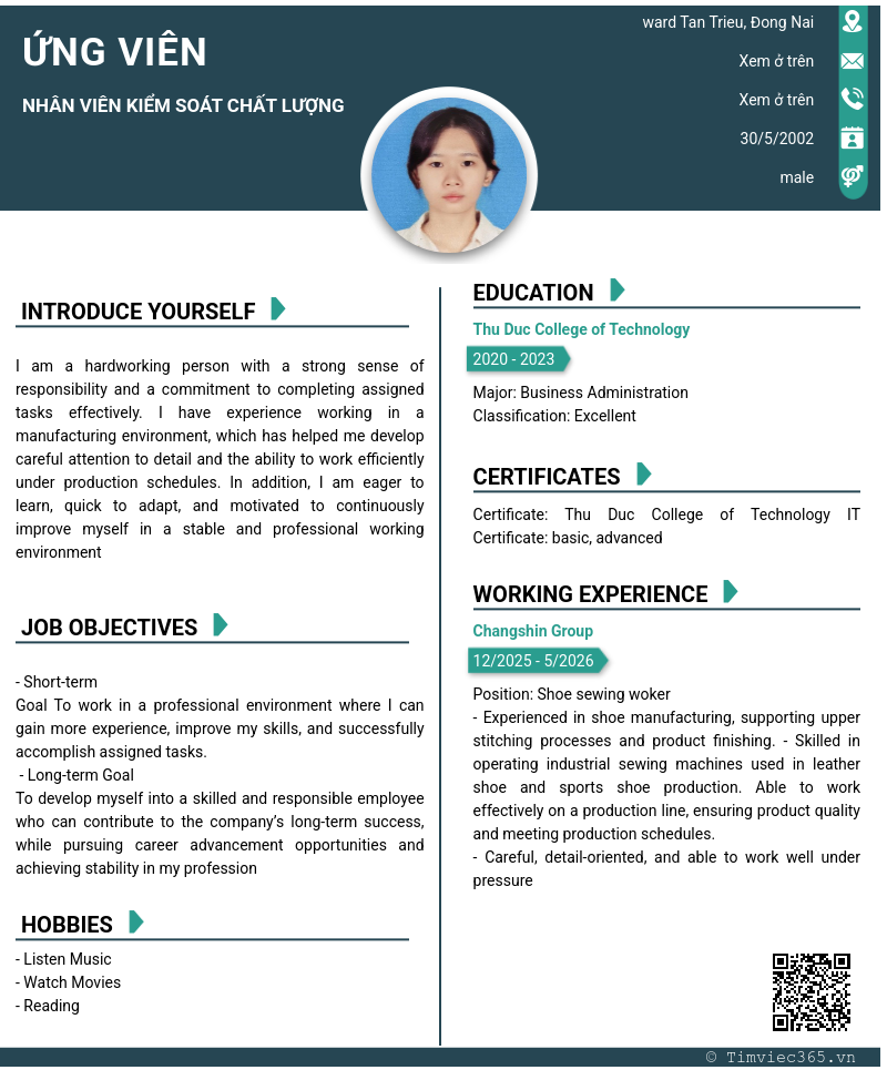 CV ứng viên