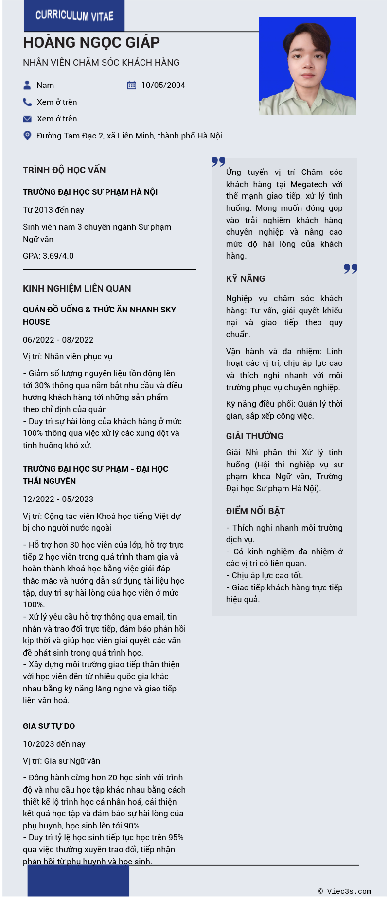 CV ứng viên