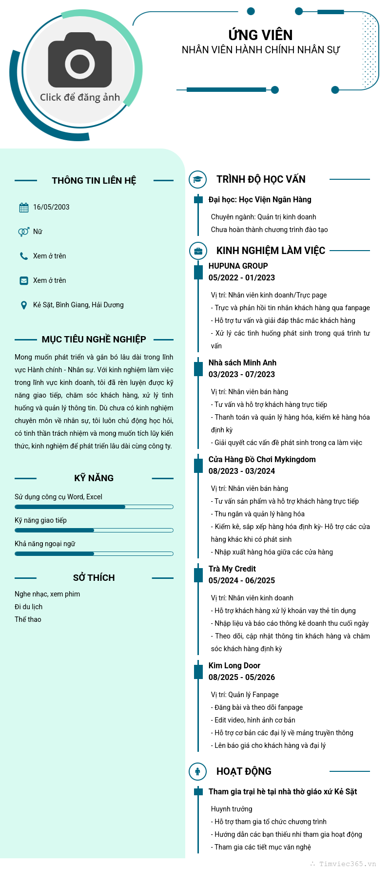 CV ứng viên