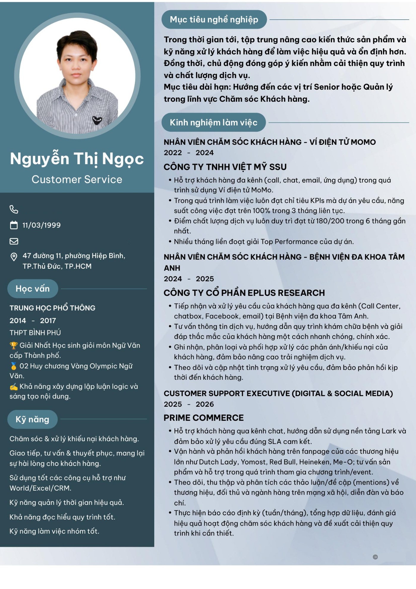 CV ứng viên