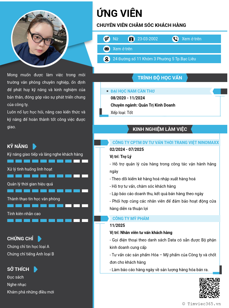 CV ứng viên
