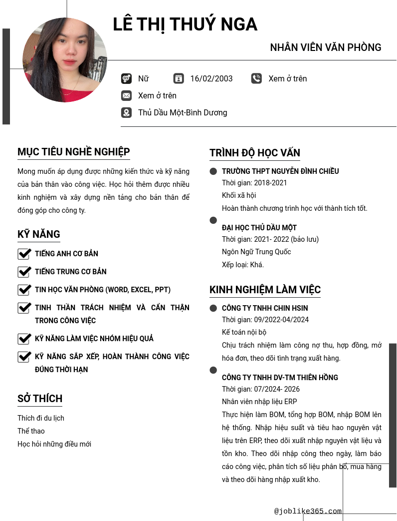 CV ứng viên