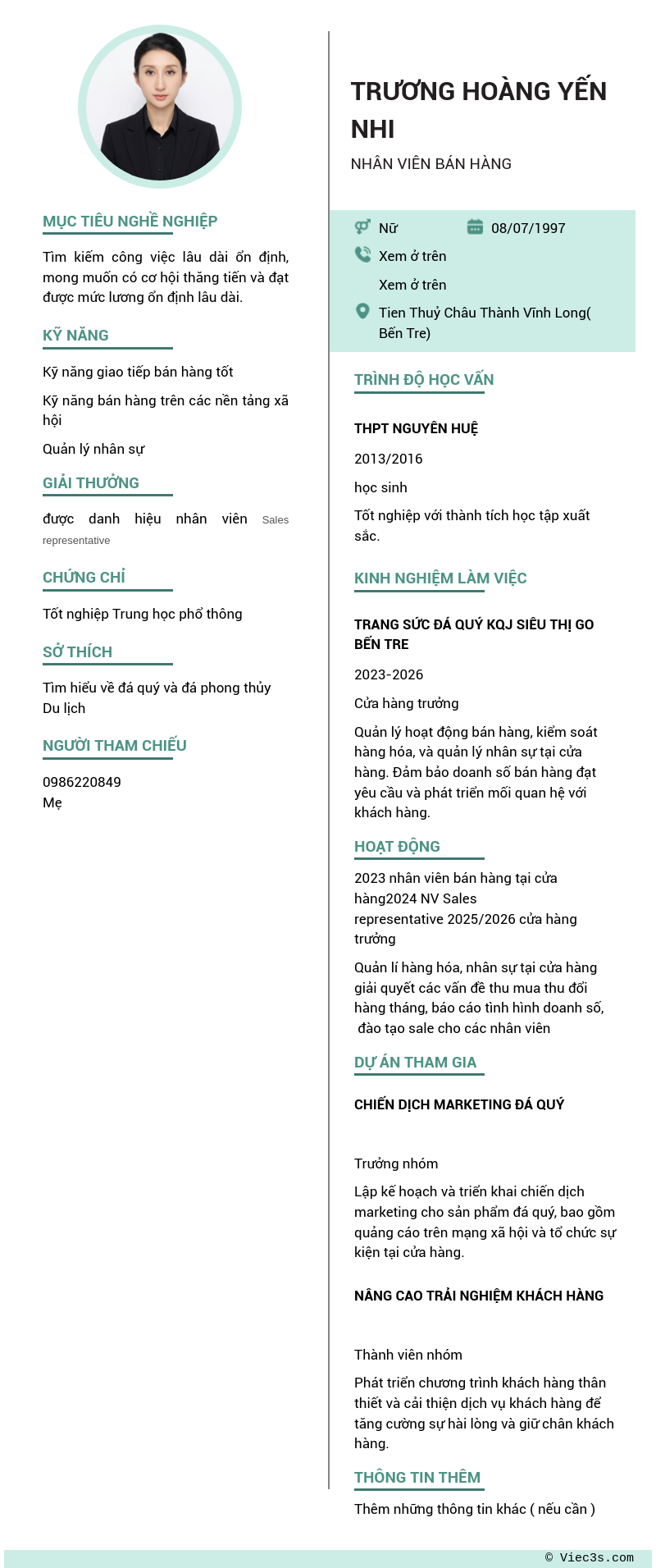 CV ứng viên