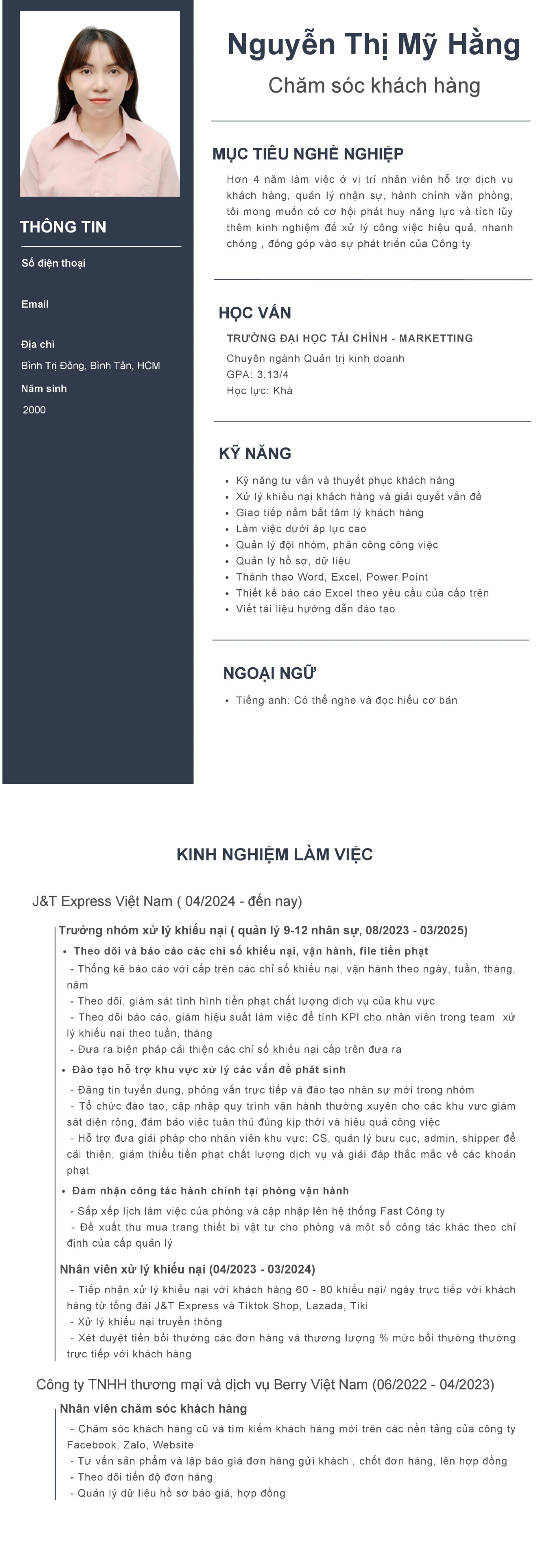 CV ứng viên
