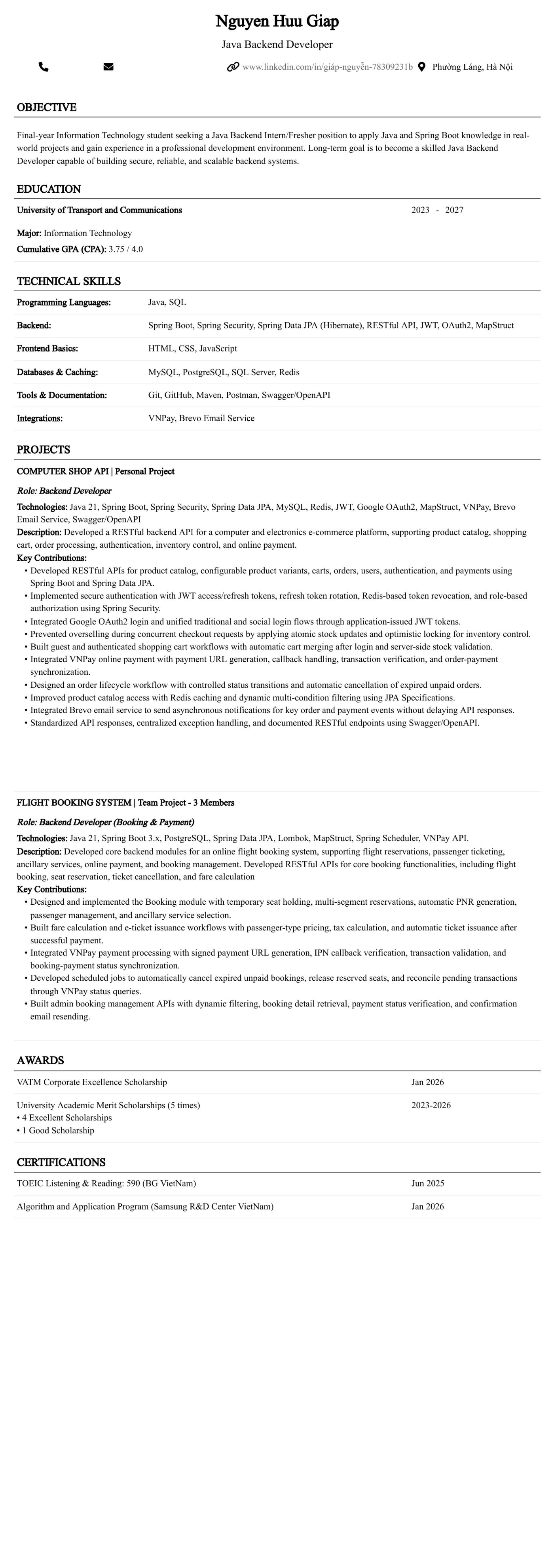 CV ứng viên