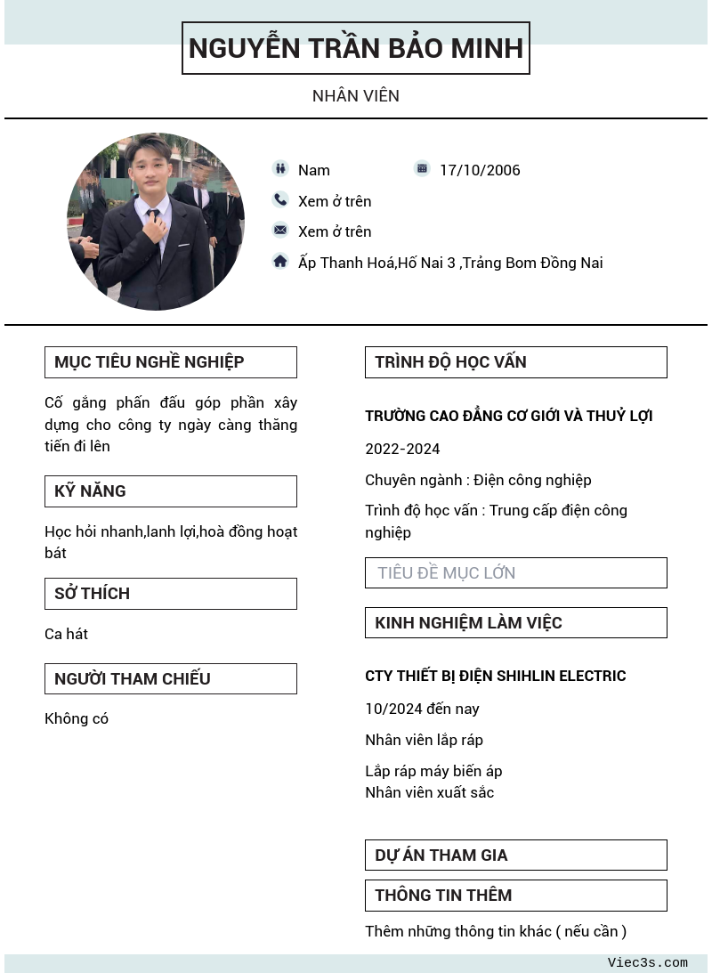 CV ứng viên