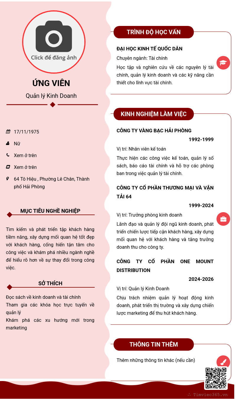 CV ứng viên