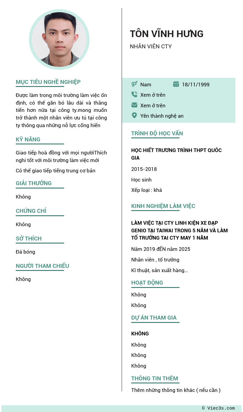 CV ứng viên
