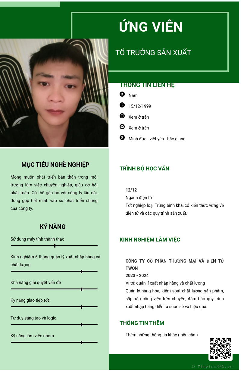 CV ứng viên