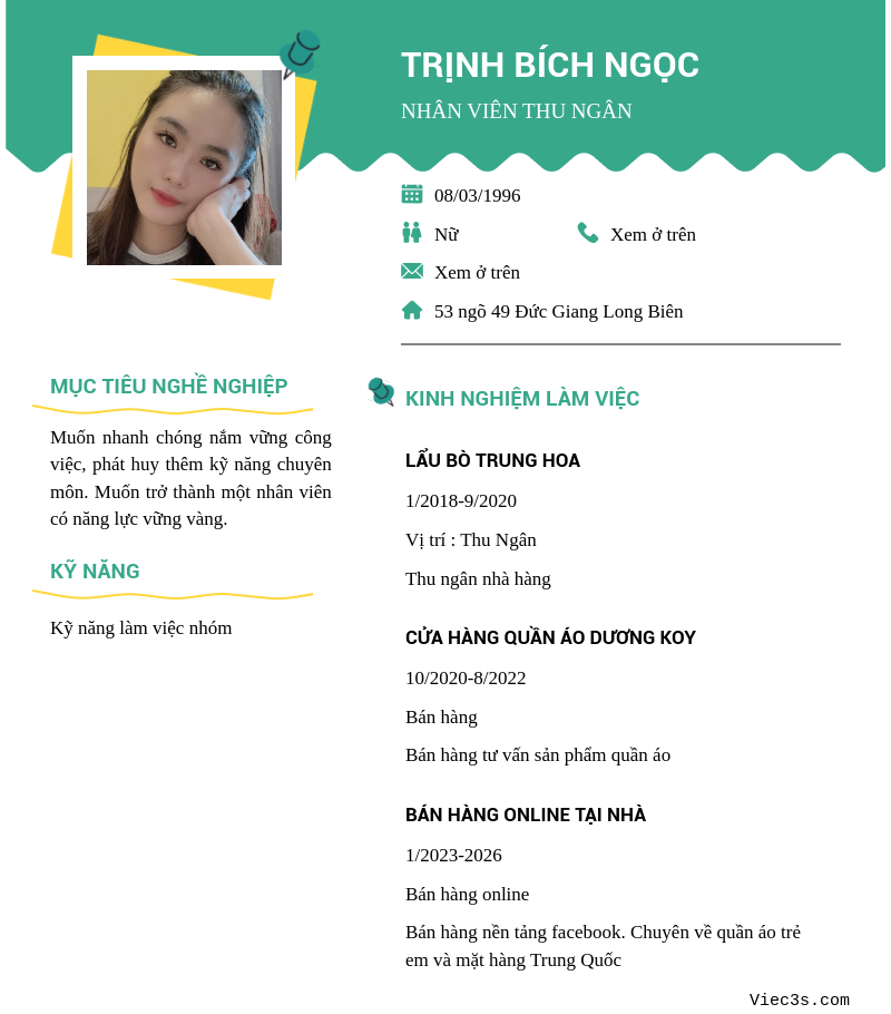CV ứng viên