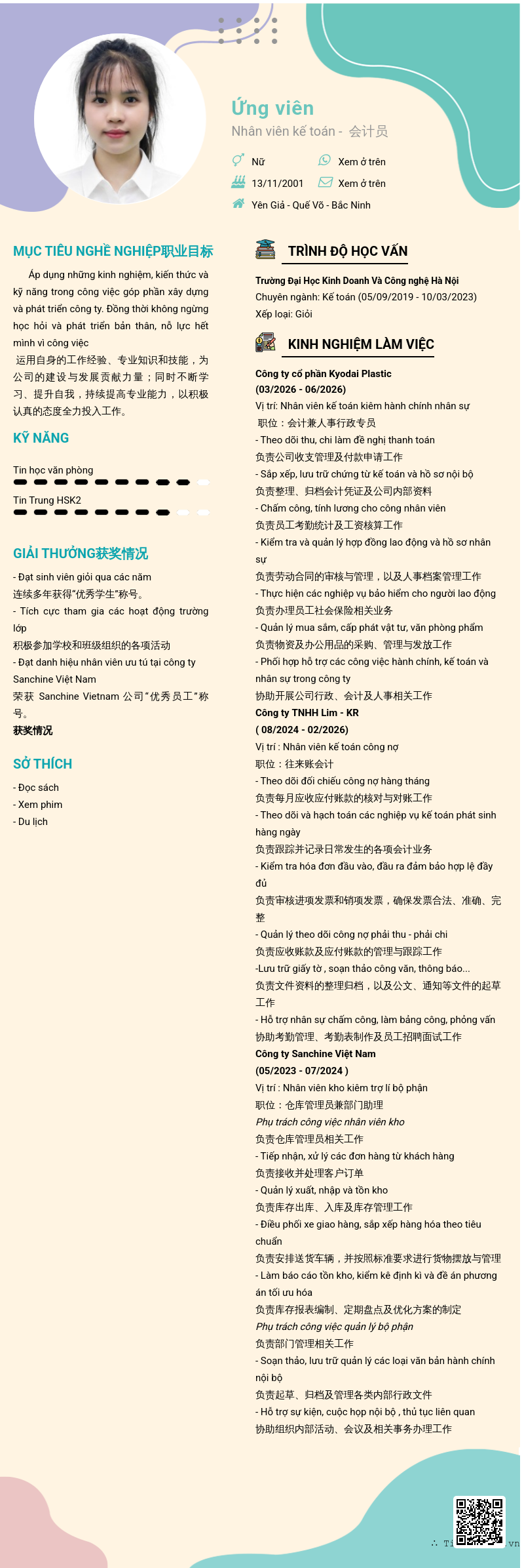 CV ứng viên