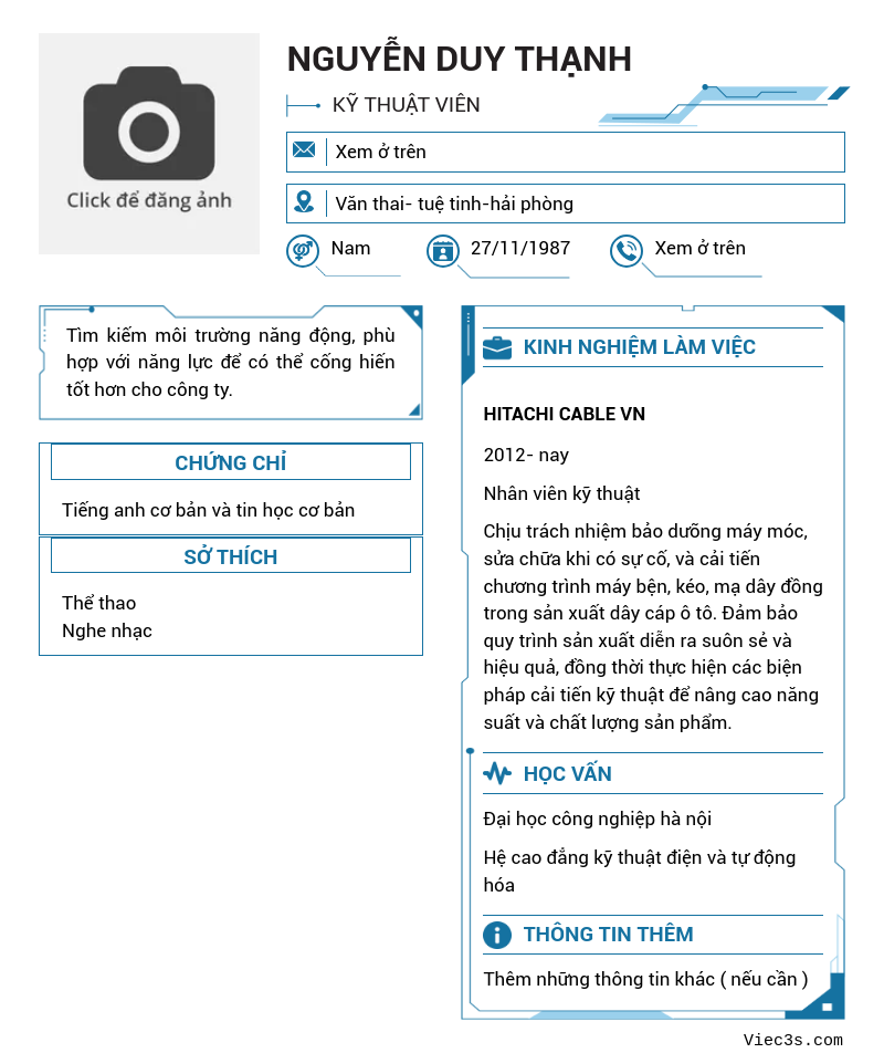 CV ứng viên