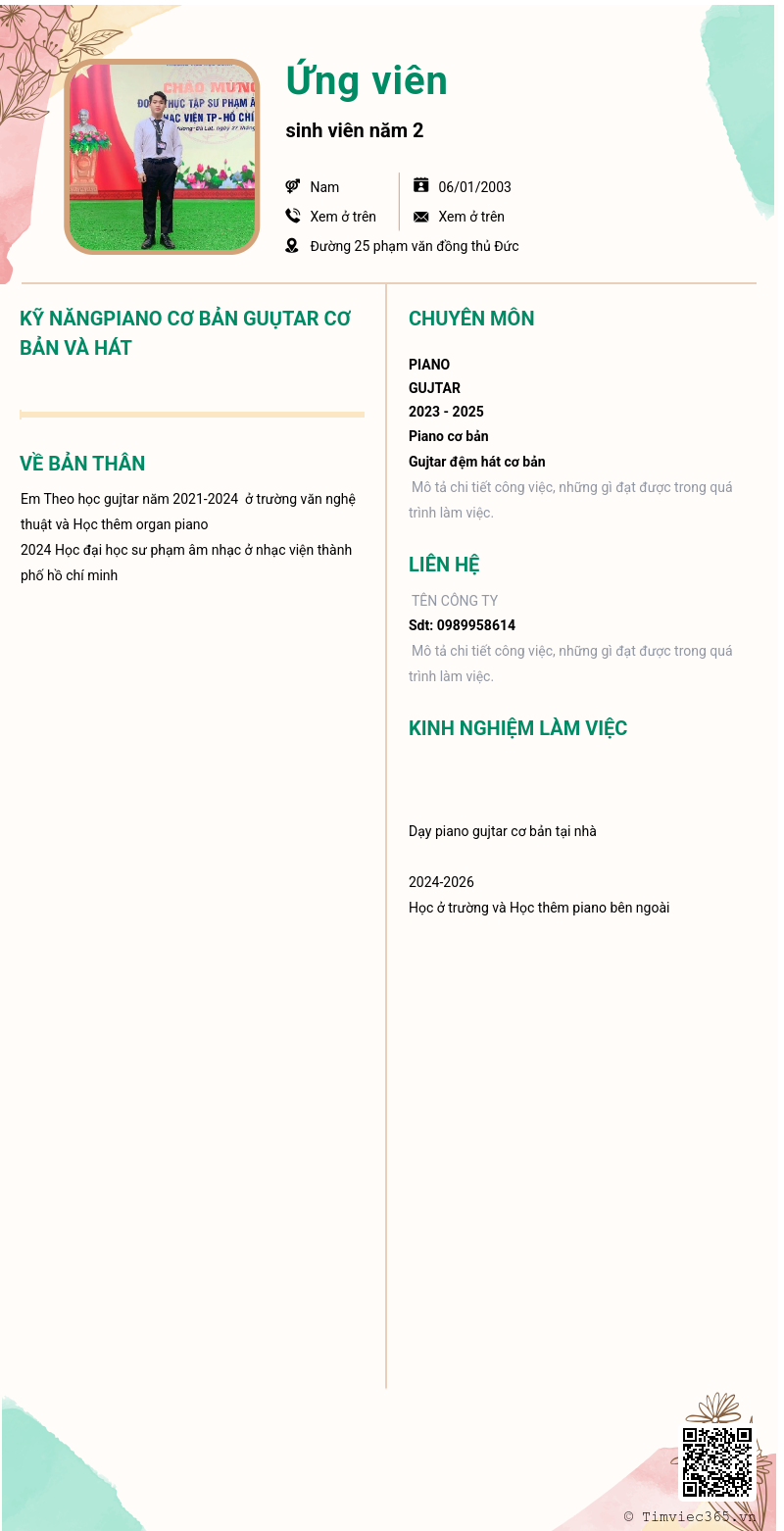CV ứng viên