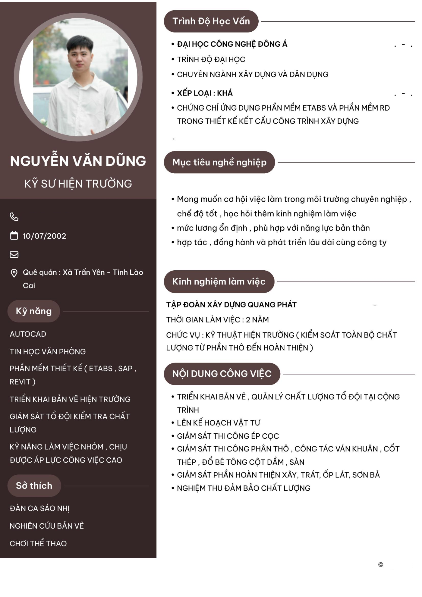 CV ứng viên