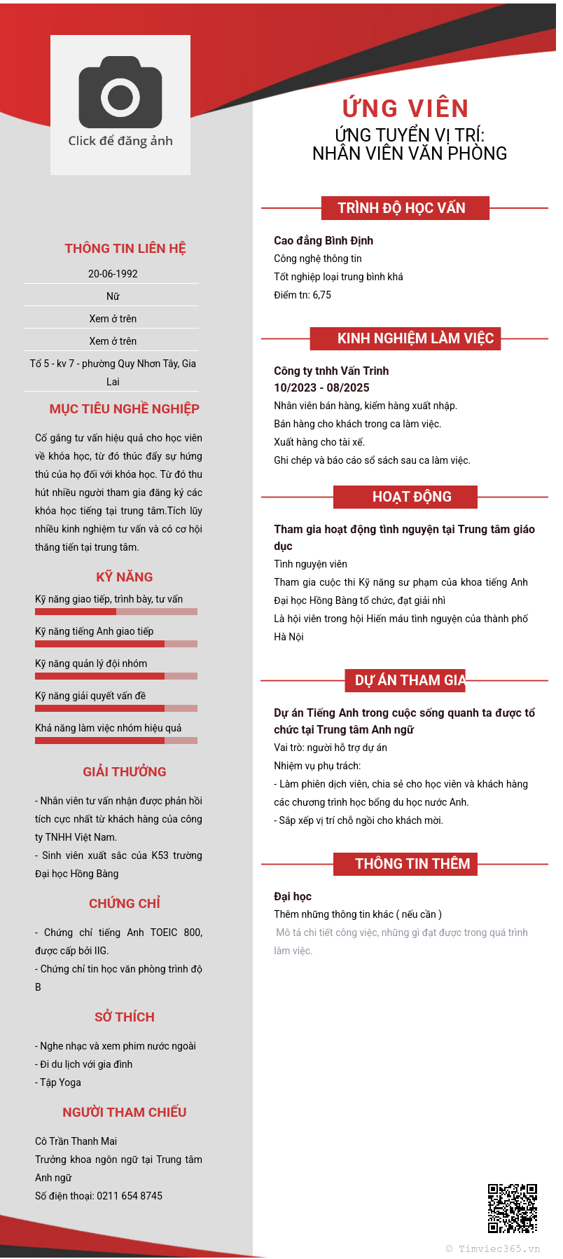 CV ứng viên
