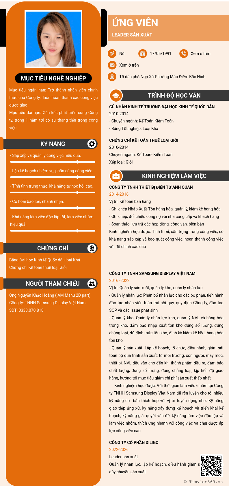 CV ứng viên